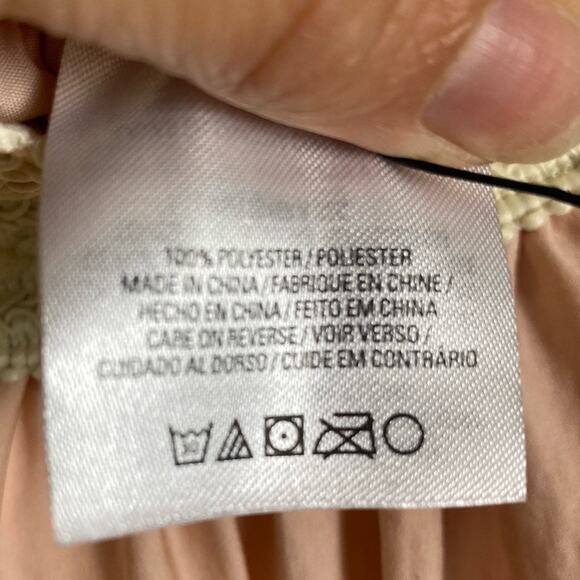 Siren Summer pink satin skirt medium Tahari NWT crochet maxi princess Grecian - Picture 3 of 11